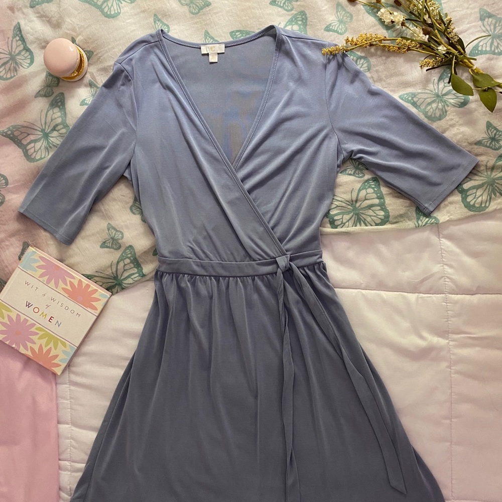Blue Short Sleeve Mini Dress